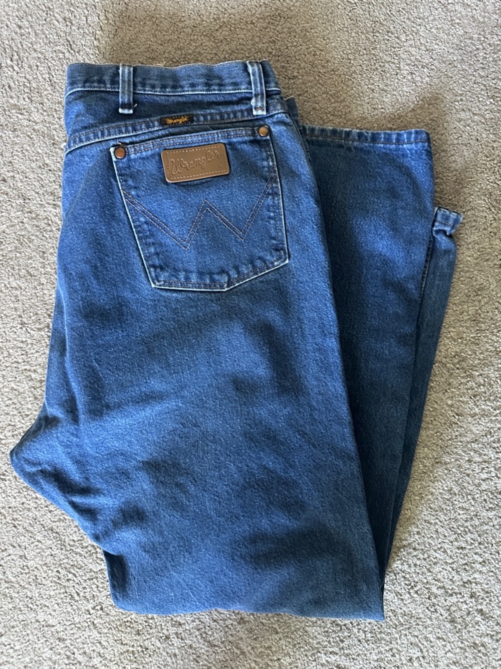 Wrangler Men’s Dark Blue Straight-Leg Jeans